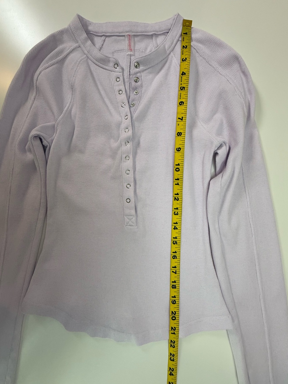 Free People Movement | Ribbed Henley Long Sleeve Top | Lavender | Medium - Picture 10 of 10